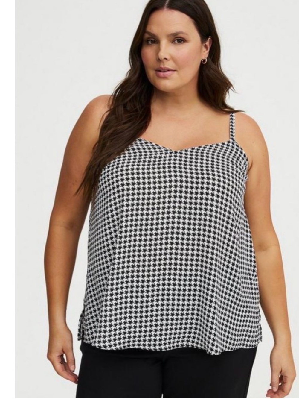 torrid Black & White Houndstooth Spaghetti Strap Cami